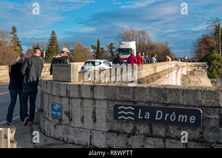 LIVRON-SUR-DRÔME, France – Leaders of the 212th Combat Support Hospital cross a bridge that was destroyed during Operation Anvil – Dragoon, by French Commando, Henri Faure, Mar. 01, 2017. Stock Photo