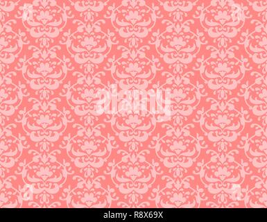Red coral ornamental pattern for design card, banner, ticket, leaflet and so on. Wallpaper reapiting background Stock Vector