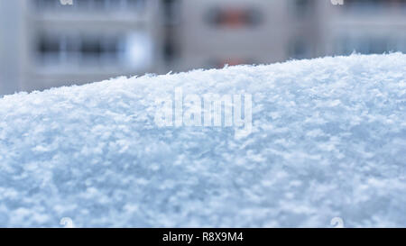 A Snowdrift with Snowflakes on a Blurred Apartment Building Background. Winter  Season, Weather Forecast, Climate Change Image Stock Photo - Alamy