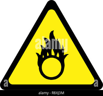 Hazard Sign With Oxidising Substances Symbol Stock Photo - Alamy