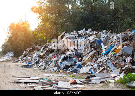 Background thousands of trash bags Stock Photo