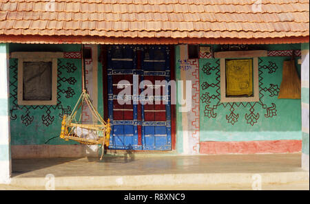 Village House at Bhirandaria, Bhuj, Kutch, Gujarat, India Stock Photo