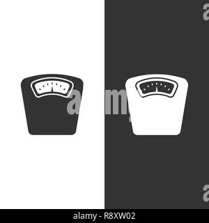 Bathroom scale icon on a white and black background. Vector Illustration Stock Vector