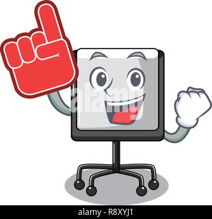 Foam finger presentation board Isolated on a mascot Stock Vector