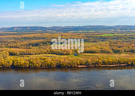 Great River Wetland in the Fall on the Black River Mississippi River Conflux in Wisconsin Stock Photo