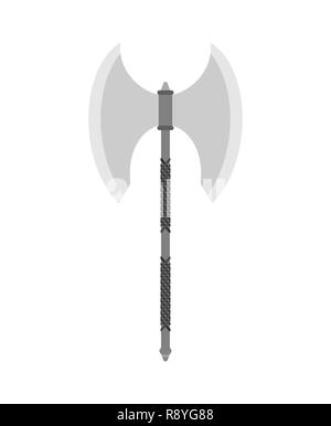 Axe slashing weapons. poleax isolated. Battle ax Stock Vector
