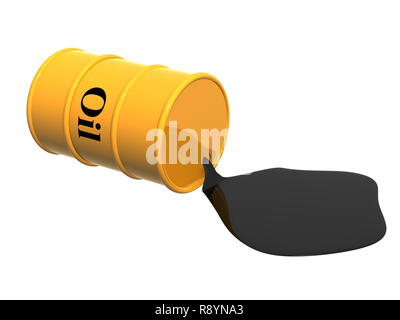 The oil following from flanks. Object over white Stock Photo