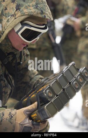 U.S. Marine Corps Cpl. Walter Russell IV with Combat Logistics ...