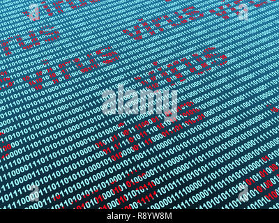 Conceptual image - virus in a binary code Stock Photo