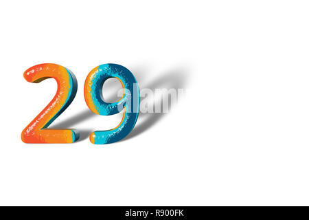 ◆◆ CD 29～Twenty-nine ◆◆ Numeral 29, twenty nine, isolated on white background, 3d