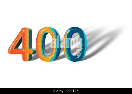 3D Number 400 four hundred lively colours Stock Photo