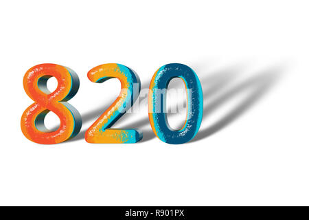 3d-number-820-eight-hundred-