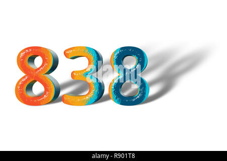3d number 838 hi-res stock photography and images - Alamy