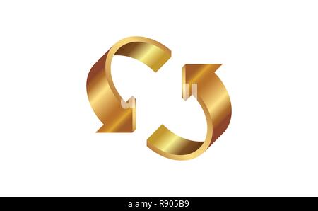 3D Golden arrows Stock Vector