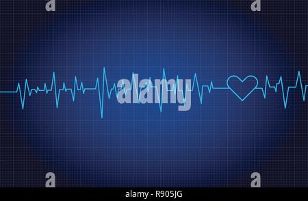 Heart beats lines rate Stock Vector
