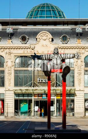 France, Pyrenees Orientales, Perpignan, city center, street scene in downtown Stock Photo