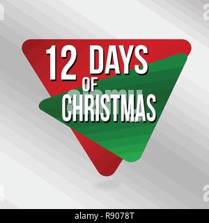 12 days of Christmas label or sticker on grey background, vector illustration Stock Vector