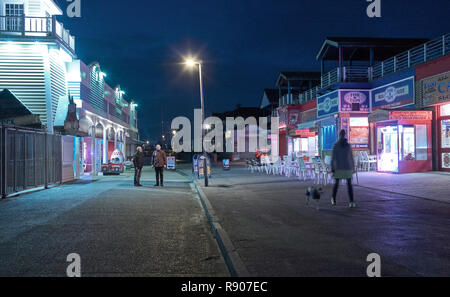 Amusment arcade at Clarence Pier in Southsea at night Stock Photo