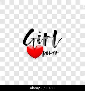 Girl power handwritten lettering phrase Stock Vector