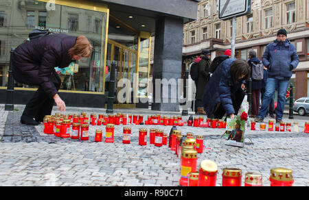 A public meeting commemorating Vaclav Havel, the late Czech dissident, playwright and first post-communist president, on the seventh anniversary of hi Stock Photo