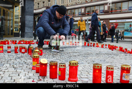 A public meeting commemorating Vaclav Havel, the late Czech dissident, playwright and first post-communist president, on the seventh anniversary of hi Stock Photo