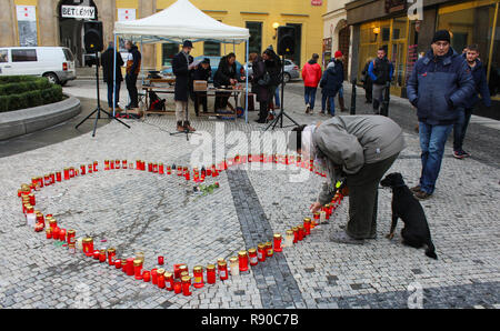 A public meeting commemorating Vaclav Havel, the late Czech dissident, playwright and first post-communist president, on the seventh anniversary of hi Stock Photo