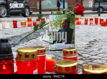 A public meeting commemorating Vaclav Havel, the late Czech dissident, playwright and first post-communist president, on the seventh anniversary of hi Stock Photo