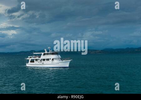 Papua New Guinea, National Capitale district, Port Moresby, yacht in the bay Stock Photo