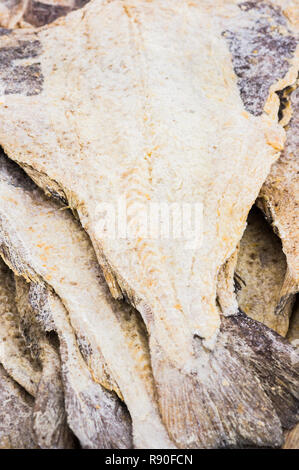 dried and salted cod for sale at  a farmer´s market Stock Photo