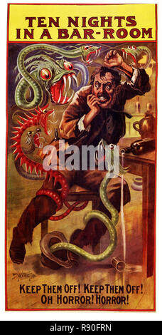 Ten Nights In A Bar Room delirium tremens - Vintage Poster Stock Photo