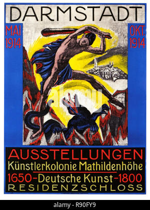 Battling Krokodiles - Vintage German  World War One Propaganda Poster Stock Photo