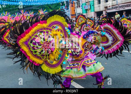 BACOLOD , PHILIPPINES - OCT 28 : Participants in the Masskara Festival in Bacolod Philippines on October 28 2018. Masskara is an annual festival held  Stock Photo