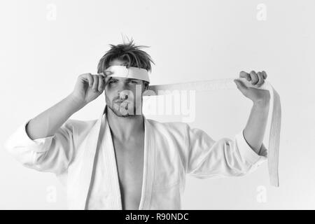 Man with Hidden Face and Bristle on White Background. Stock Image - Image  of concept, muscle: 123900033