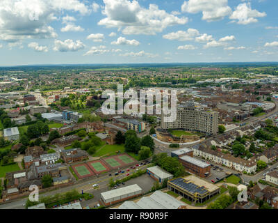 Aerial view of Ashford town centre, Kent, UK Stock Photo