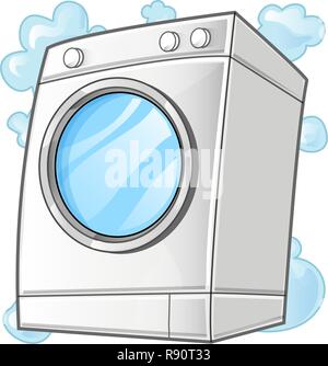washing machine. Vector clip art illustration isolated on white background Stock Vector