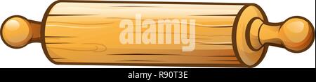 rolling pin cartoon isolated on white background Stock Vector