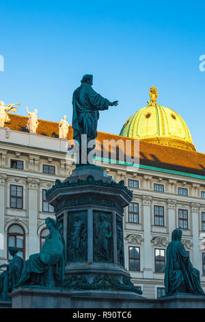 Statue of Emperor Francis II at the Hofburg imperial palace, Vienna, Austria. Stock Photo