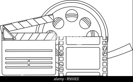 Cinema and movies concept in black and white Stock Vector