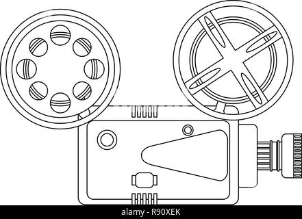 Cinema and movies concept in black and white Stock Vector