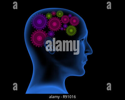 Conceptual 3d image - thought process Stock Photo