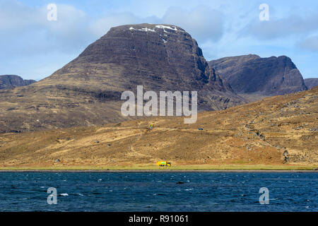 View across Loch Kishorn to Beinn Bhan, Applecross Peninsula, Wester Ross, Highland Region, Scotland Stock Photo