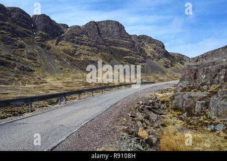 Single-track road to Bealach na Ba (pass of the cattle), Applecross Peninsula, Wester Ross, Highland Region, Scotland