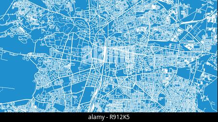 Urban vector city map of Nagpur, India Stock Vector