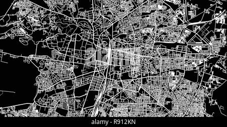 Urban vector city map of Nagpur, India Stock Vector