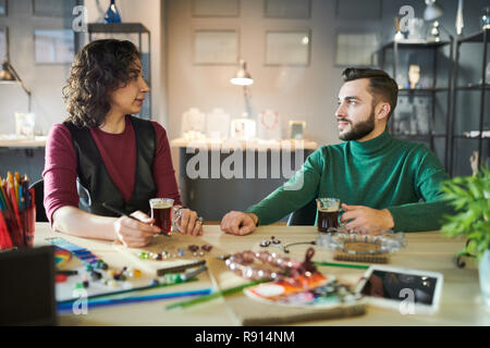 Designers Creating Custom Jewelry Stock Photo