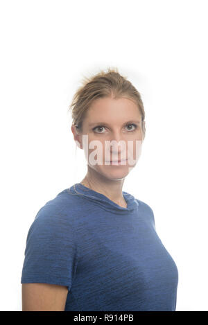 Portrait of a beautiful young woman on white background Stock Photo