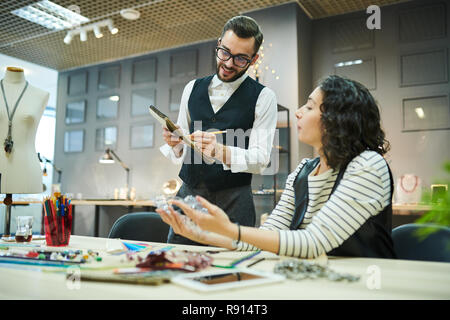 Two Designers Creating Luxury Jewelry Stock Photo