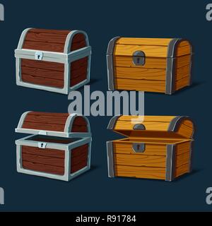 Pirate chest or isolated trunk Stock Vector