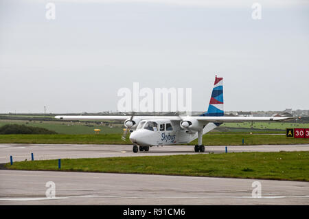 Around the UK - Flying to the Isles of Scilly by Skybus Stock Photo