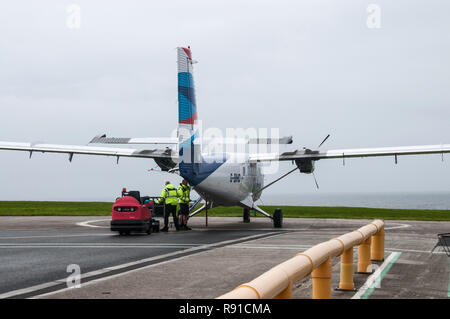 Around the UK- Flying to the Isles of Scilly by Skybus Stock Photo